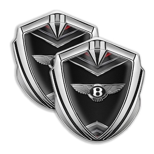Elegant Bentley Metal Shield Set with Domed Logo and Premium Epoxy Resin Detailing / Self-Adhesive Emblems / Fast Delivery / High Quality