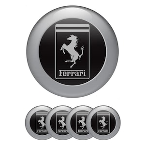 Elevate Your Ride with Ferrari Premium Rim Stickers - 4pcs Center Hub Caps/High Quality Domed Logo/5 Designs/Silicone Badges/Fast Shipping