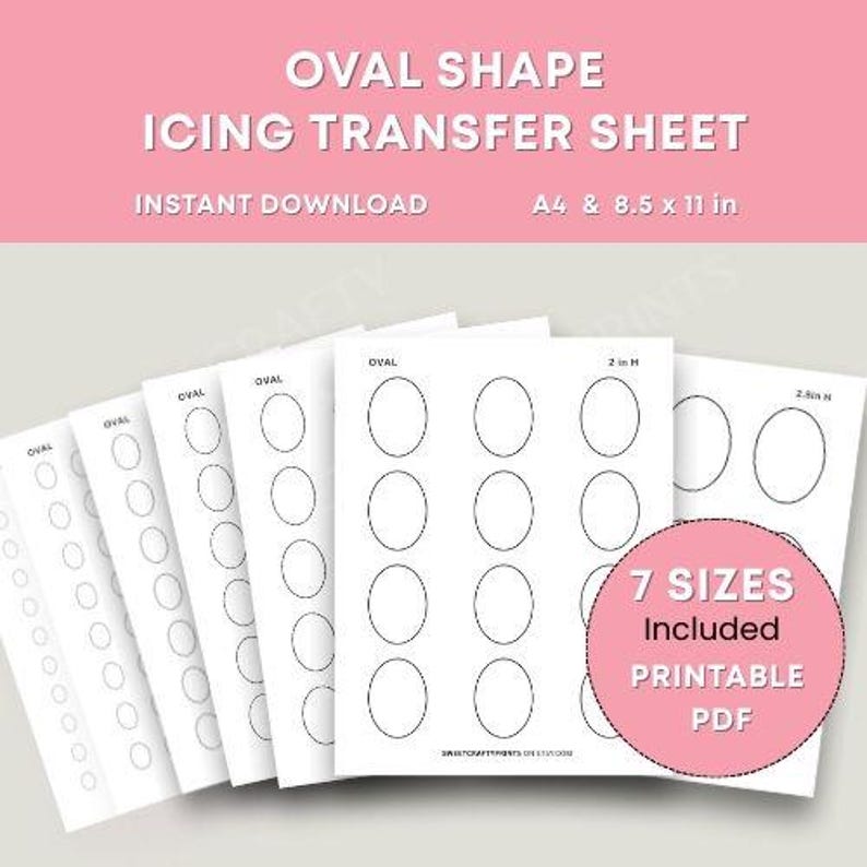 Royal Icing Oval Shape Transfer Sheets | Printable Oval Icing Template ...
