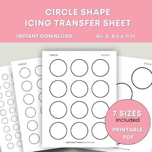 Royal Icing Circle Shape Transfer Sheets | Printable Circle Icing Template | Cookie Icing Sheet | Piping Practice | Cake Decoration | PDF
