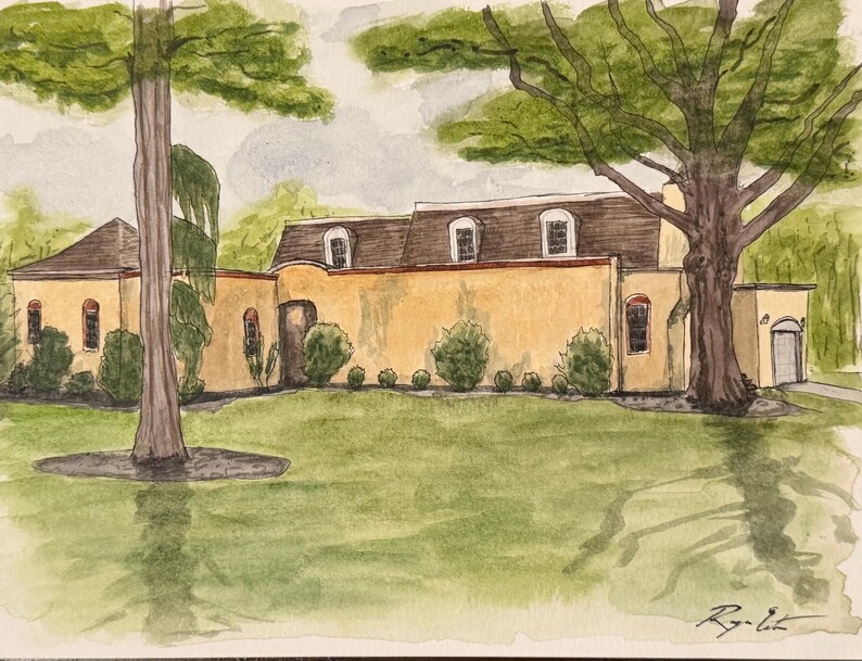 Custom Home Portrait Watercolor – Hand Painted House Illustration ...