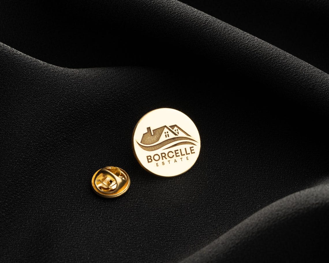 Personalized Company Logo Brooch Pin, Engraved Lapel, Custom Relief ...