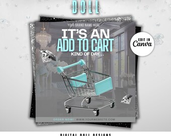 Add To Cart Flyer, Add to Bag Flyer, Hair Flyer, Book Now Flyer, Stylist Makeup Nails Lash Wig Installs MUA Flyer, Clothing Boutique flyer