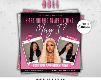 May Booking Flyer, May Bookings Open, May Hair Flyer , Spring Booking Flyer, Braids, Nail, Lashes, Mua, Wig Install, May Book Now