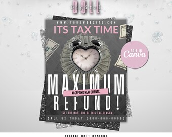 Valentine's Day Tax Prep Flyer | Tax Prep Valentines Flyer Bundle | Tax Prep Instagram Templates | Tax Prep Flyers | Tax Flyer Template