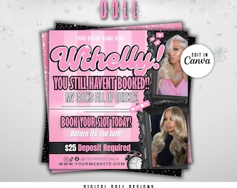 Hair Flyer, Appointments Available Flyer, Booking Flyer, Bookings Open Flyer, Lash Flyer, Nail Flyer, Braids Flyer, Wig Flyer