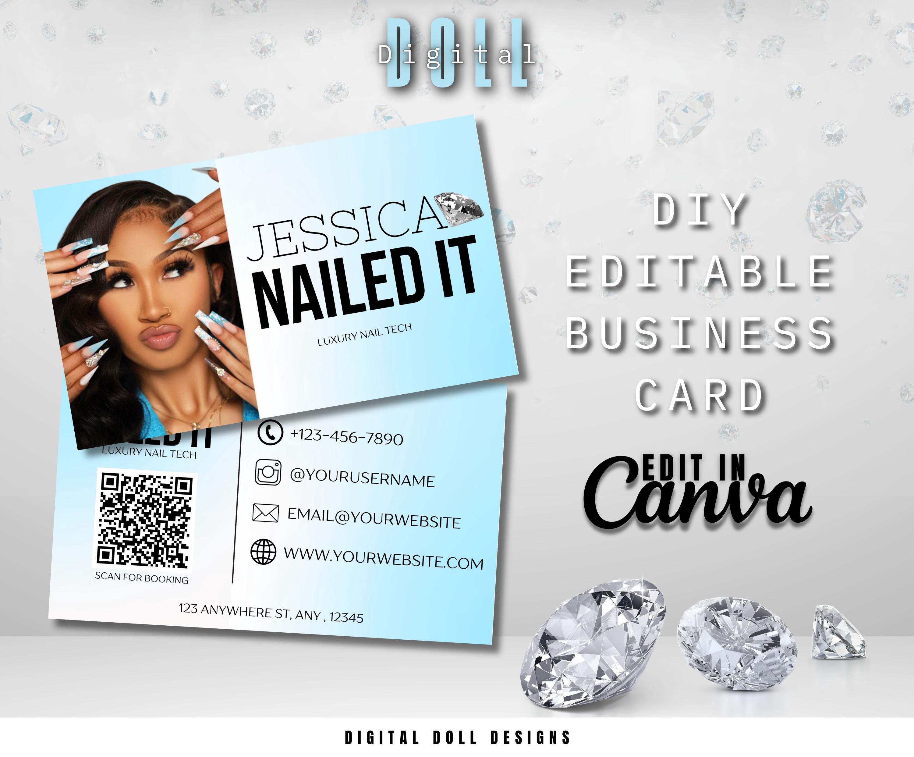 Business Card Template, Business Card Template Design,Instagram IG Business Card Template, Hair Stylist, Lash, Nail Tech, Braids, Wigs Card