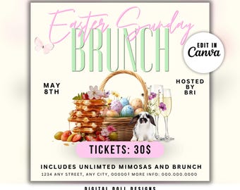 DIY Easter Brunch Flyer - Brunch Flyer - DIY Easter Flyer - Easter Dinner Invitation - DIY Invitation - Brunch Invitation