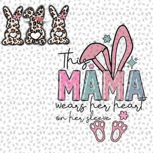 This Mama Easter Wears Her Easter Design, Coquette Easter Png, Custom Easter Png, Retro Easter Png, Mama Easter Png, Easter Day Png