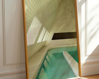 Liminal Space Pool Poster: Eerie Surreal Art Print