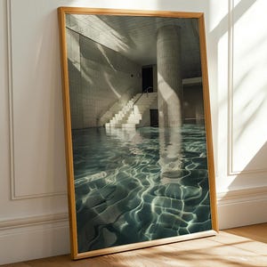 Póster de Pool Rooms, nivel 37, Arte mural estético, Espacio liminal, Trastiendas, Arte de The Backrooms, Poolcore, Regalo para amantes de las creepypastas, Dormitorio
