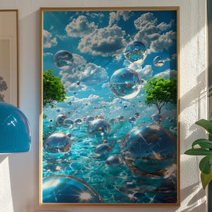 Frutiger Aero Wall Art, Cybercore Dorm Decoration, Frutiger Aqua Bedroom Poster,  2000s Dreamcore Aesthetic Art, Vaporwave Design Print