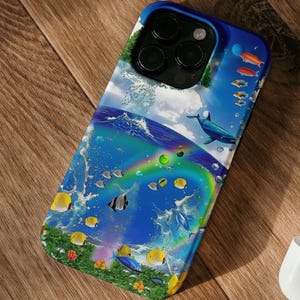 Frutiger Aero Retro Phone Case, Dreamcore, Fish Tank, Cybercore, Early 2000s, Tough iPhone Case, Gift for Gamer, Vaporwave Case, Aqua Aero
