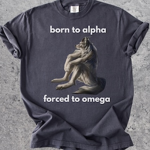 Born to Alpha Forced to Omega T-shirt, shirt Omegaverse, ons eigen archief, AO3-liefhebber, Yaoi-fanfictie, cadeau voor manga Booktok Reader