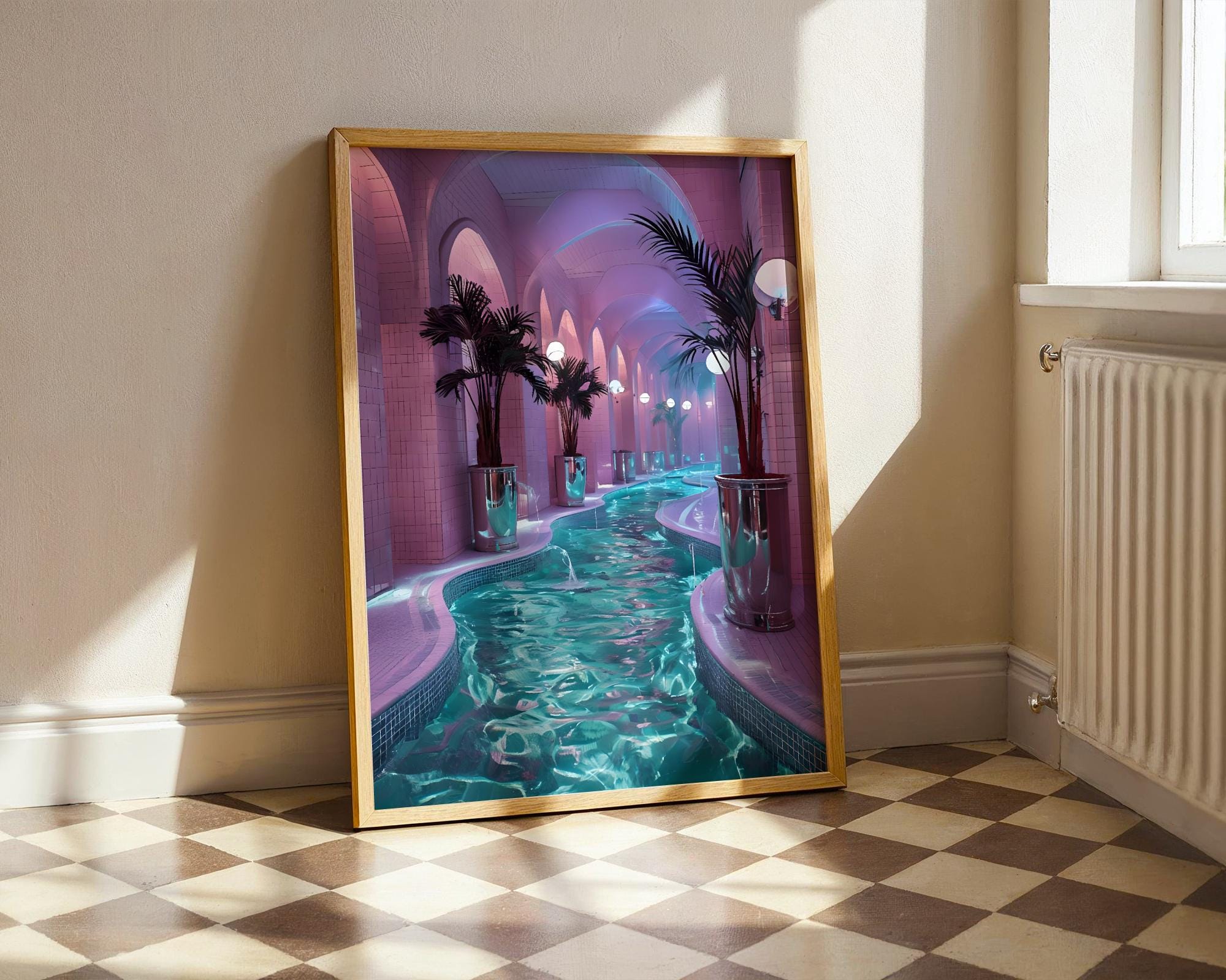 Vaporwave Poster Hiroshi Nagai Art, Synthwave Wall Decor, Retrowave Style, Cyberpunk Poster, Vaporwave Print, Frutiger Aero Nostalgic Design