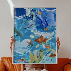 Frutiger Aero Poster, Frutiger Metro Art, Dreamcore Print, Vaporwave Print, 2000s Dopamine Decor, , Nostaglic Dorm Room Decoration