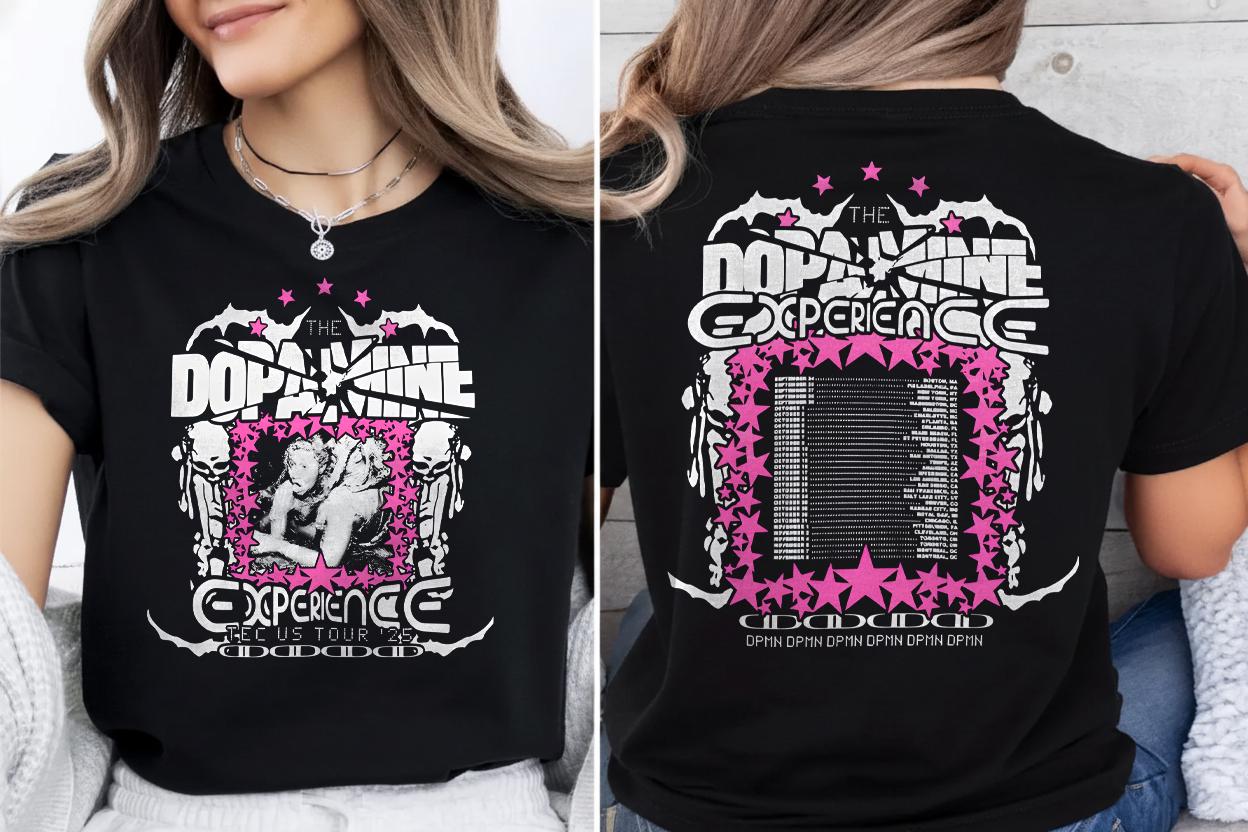 Discover Lil Tecca The Dopamine Experience US Tour 2025 Double Sided T-Shirt, Concert Gift for Lil Tecca Fans