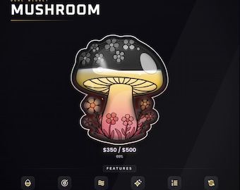 Mushroom Donation Goal Widget | Animated Twitch Stream Overlay | Streamlabs StreamElements OBS Progress Bar Tips Subs Bits