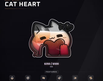 Cat Heart Donation Goal Widget | Animated Twitch Stream Overlay | Streamlabs StreamElements OBS Progress Bar Tips Subs Bits