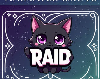 Animated Cat Raid Emote, Twitch Stream Alert (Instant Download)