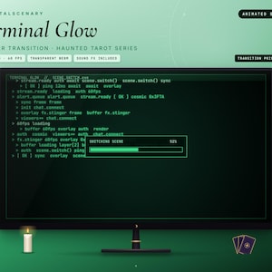 Hacker Terminal Stream Transition | Green Code Glow Stinger for OBS & Streamlabs | Retro Computer Console Wipe