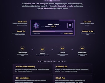 Galaxy Nebula XP StreamElements Twitch Overlay Kit | Animated Rank Gamification Viewer Loyalty Live Leaderboard Engagement OBS Package
