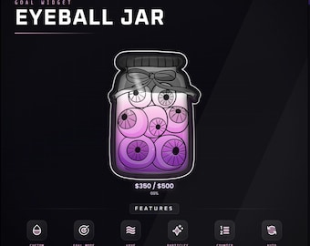 Animated Eyeball Jar Goal Widget | Witchy Twitch StreamElements (Digital Download)