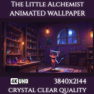 Anime Cat Alchemist Animated Wallpaper | Looping Desktop Background 4K UHD
