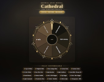 Cathedral Spin Wheel Stream Package Animated | Twitch OBS Overlay Custom Interactive Gaming Reward Kit