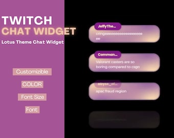 Pink Lotus Chat Widget: Elegant Stream Overlay (Customizable CSS, Digital Download