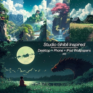 40 sfondi per desktop e laptop ispirati allo Studio Ghibli, anime primavera, iPad, foresta pluviale, amanti dei libri, sfondo per iPad Macbook Mt Fuji