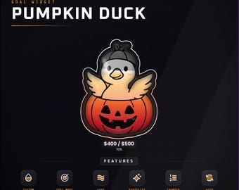 Pumpkin Duck Stream Goal | Orange Fill Twitch Donation Bar | Cozy Autumn Overlay for StreamElements