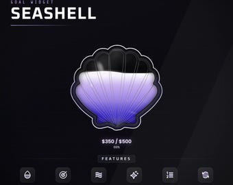 Animated Purple Moon Donation Goal Widget | Celestial Crescent Stream Overlay Twitch OBS Live Alerts Customizable Dark Theme