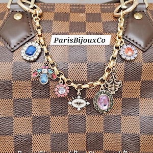 Bee & Gems Purse Charms with Gold Chain, Purse Keychain, Bag Charms, Bag Keychain, Bag Accessory, Luxury Bag Charms, Gifts For Her