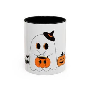 Halloween Ghost Coffee Mug: Spooky Pumpkin Ceramic Cup