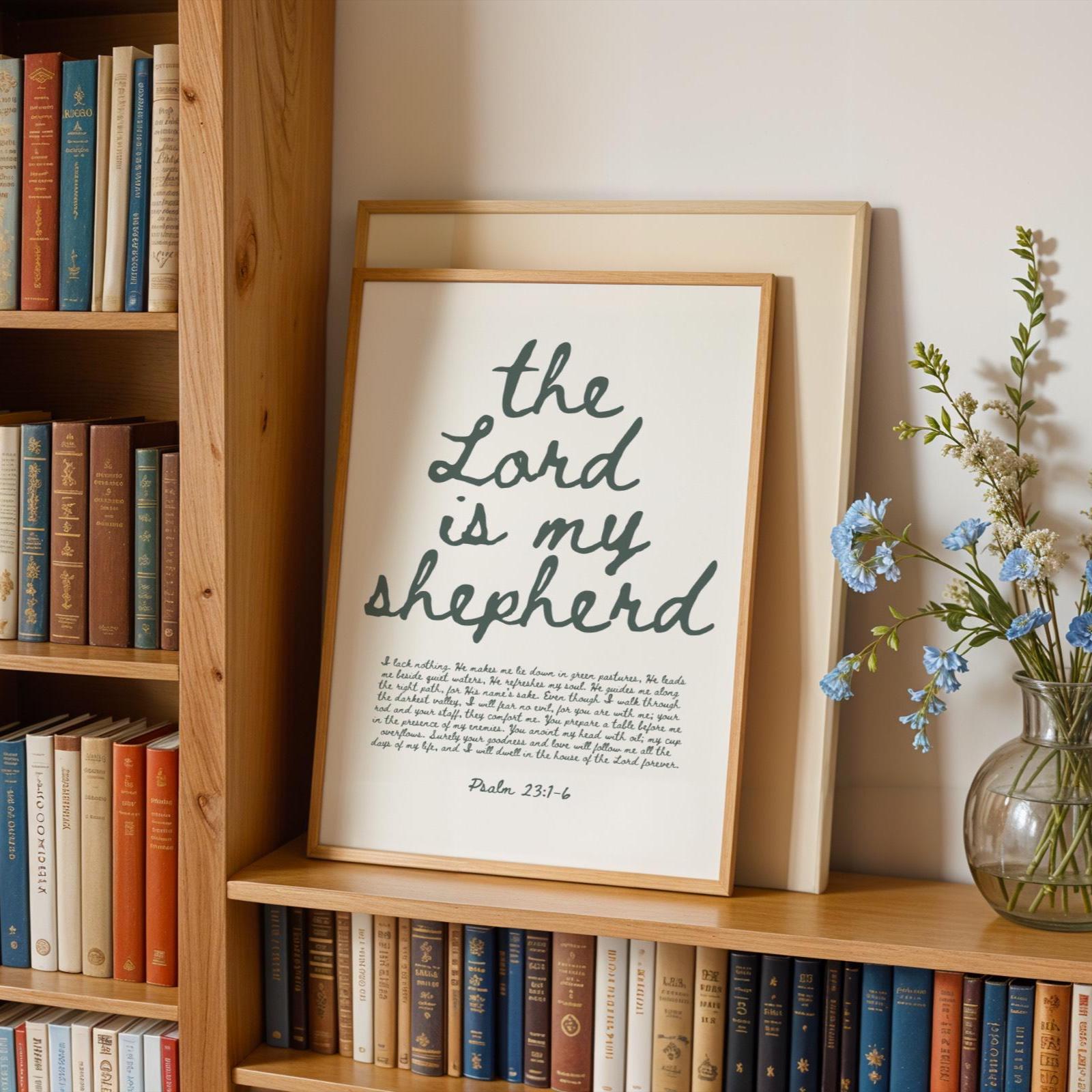 The Lord is My Shepherd Printable Wall Art, Psalm 23 Scripture Print ...