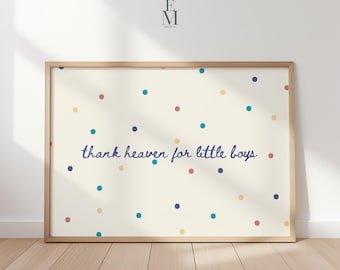 Lámina "Gracias al Cielo por los Niños Pequeños": Decoración Cristiana para la Habitación Infantil (Descarga Digital)