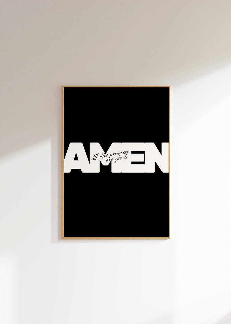 Christian Decor - Amen Typography Wall Art Print - Printable Digital ...