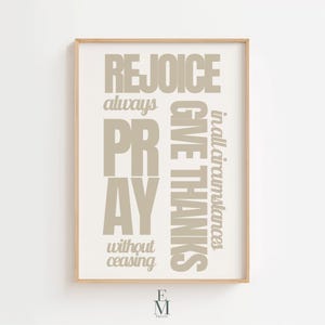 Rejoice Pray Give Thanks Wall Art, Christian Artwork, Bible Verse Print, 1 Thessalonians 5:16-18 Scripture Decor, Faith-Based Printable