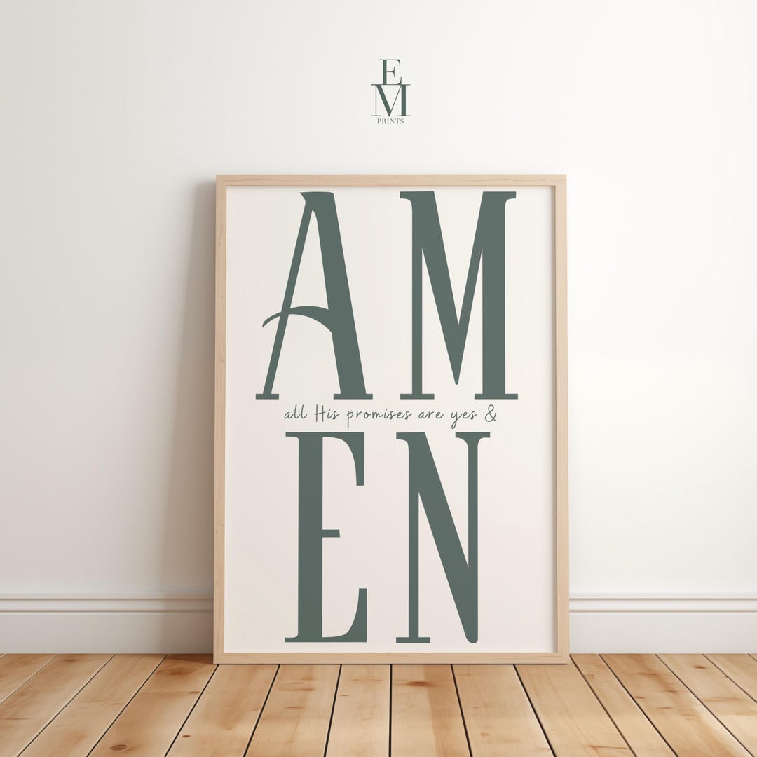 AMEN Scripture Wall Art Print, Christian Bible Verse Decor, All His ...
