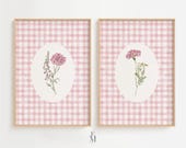 Pink Vintage Floral Print , Pastel Pink Stripe, PRINTABLE Wall Art , Elegant Baby Girl Nursery Decor, Vintage Home Decor, Coquette