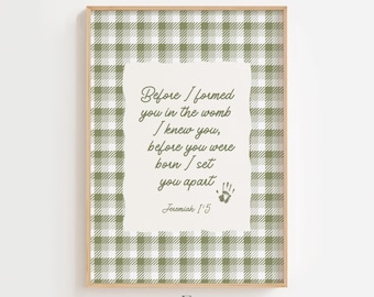 Before I Formed You Jeremiah 1:5 Printable Wall Art – Christian Nursery Scripture Decor, Bible Verse Digital Download, Baby Room Art
