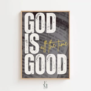 Gott ist gut, christliche Wandkunst - Schrift zum Ausdrucken, Bibel-Vers-Digital-Download, Glaube Dekor für Haus oder Geschenk, christliche Kunstwerk