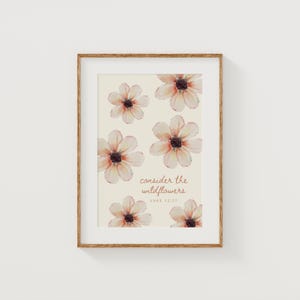 Consider How the Wildflowers Grow, Luke 12:27, Christian Artwork, PRINTABLE, Christian Nursery, Digital Download, Watercolor Wildflower Art