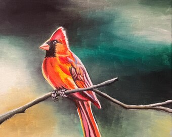Cardinal Painting (wood panel)