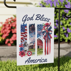 USA Yard Flag Sign Patriotic Outdoor Yard Flag for 4th of July Memorial Day Veterans Day American Pride Gift Decor Red White and Blue Banner