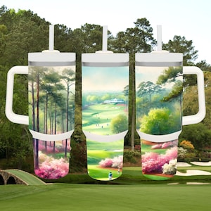 The Master's Augusta National Tumbler aquarel golfbaanontwerp The Masters Tumbler PNG golftoernooiontwerp 40oz Tumbler Wrap Golfe