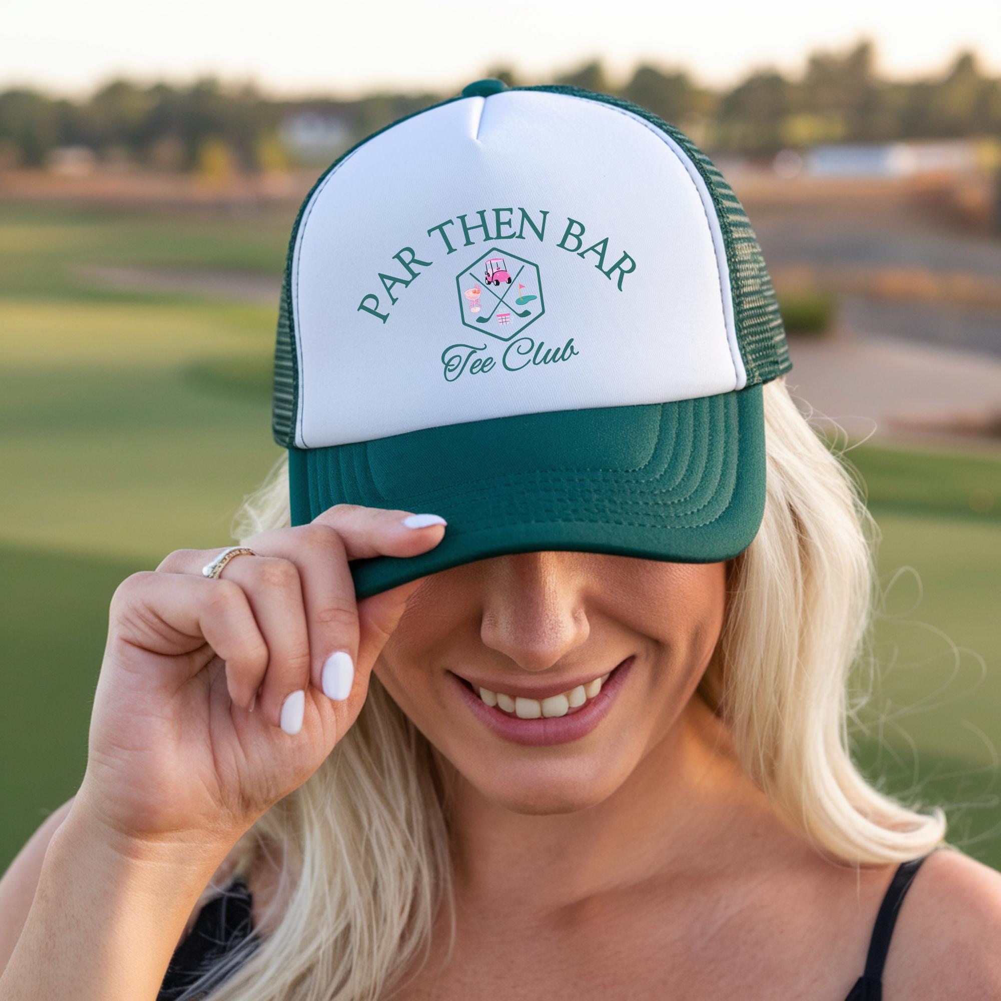Par Then Bar Ladies Club Trucker Hat Golf Lover Cap Golf Wives Funny Golf Hat For Women Golf & Drinks Hat Women's Golf Cap Tee Club Hat