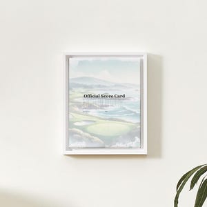Personalized Golf Scorecard Print, Custom Watercolor Golf Gift Golf Wall Art Golf Decor for Him Golf scorecard print custom golf round gift