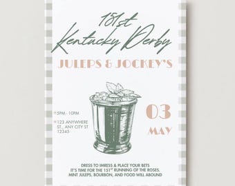 Kentucky Derby Invitation Editable Kentucky Horse Race Invite Talk Derby Me Invitation Derby Bridal Shower Horse Race Kentucky Derby Evite